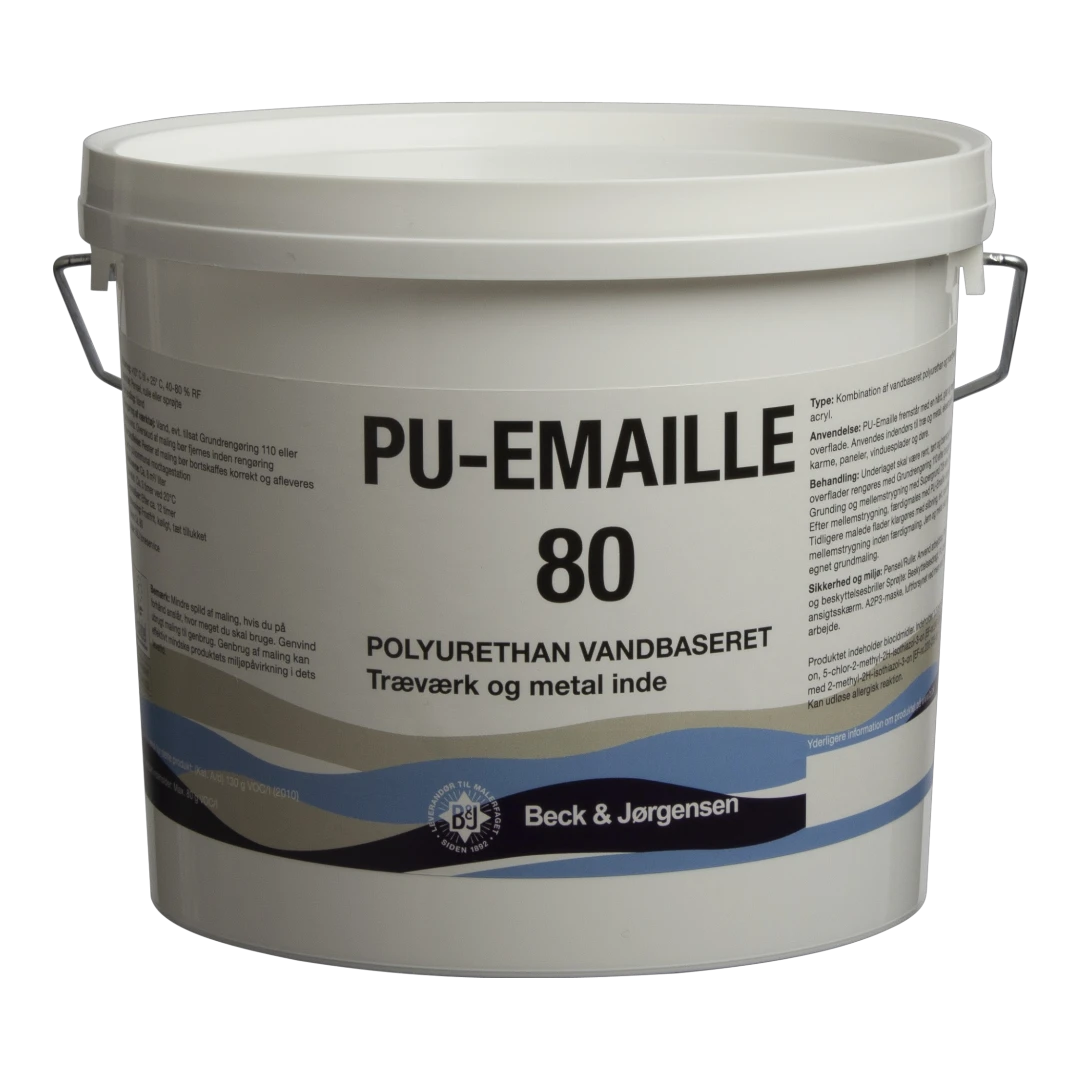 B&J PU-Emaille 80, Træværks maling Glans 80